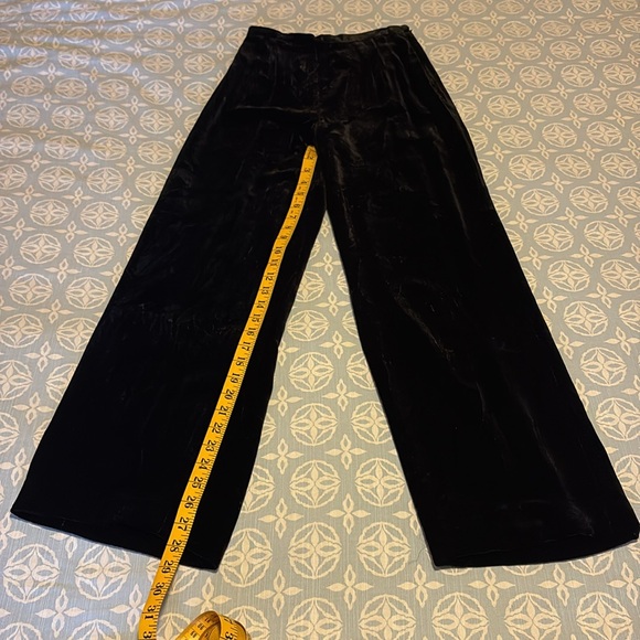 Vintage Ann Taylor black velvet wide leg pants - Picture 4 of 8